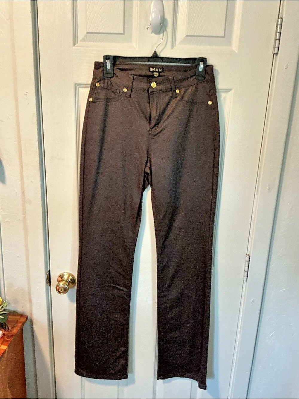IMAN Brown Skinny Jeans Size Small Like New